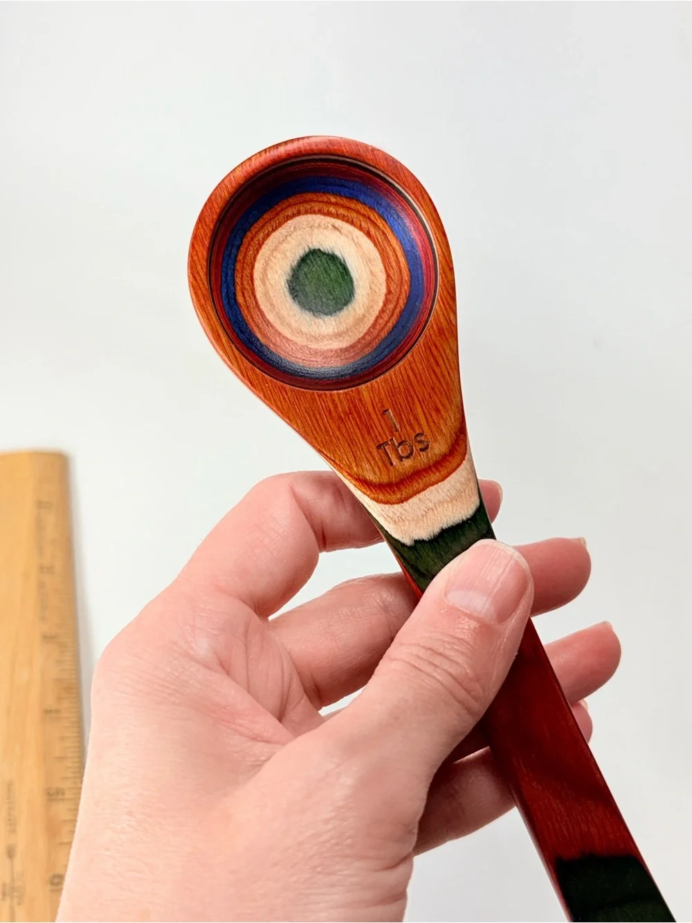 Baltique Wood 2 in 1 Measuring Spoon Colorful Striped Wood